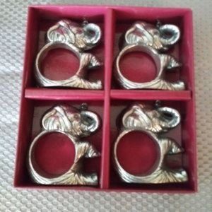 Arthur Court Set of 4 Elephant Napkin Rings